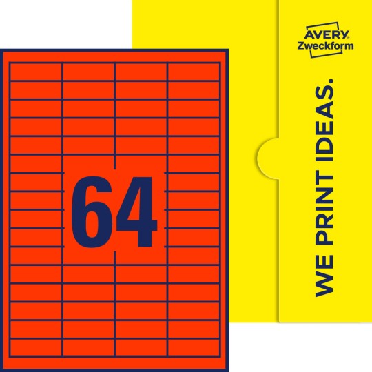 64 stk. etiketter per ark