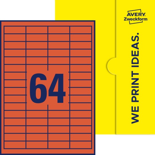 64 stk. etiketter per ark