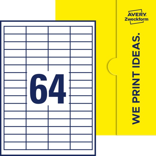 64 stk. etiketter per ark
