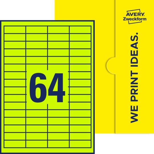 64 stk. etiketter per ark