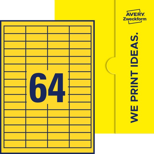 64 stk. etiketter per ark