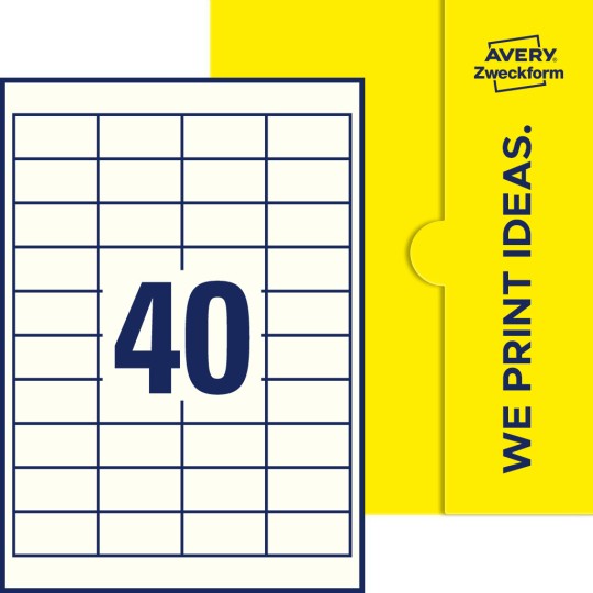 40 stk. etiketter per ark