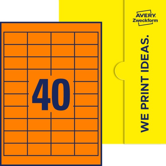 40 stk. etiketter per ark