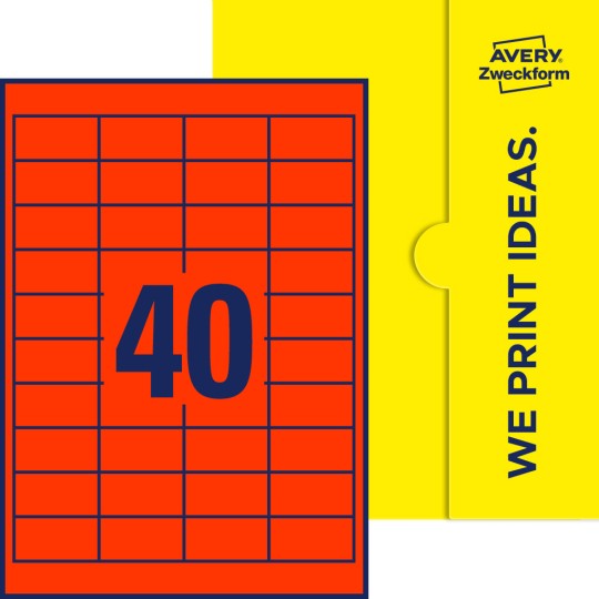 40 stk. etiketter per ark