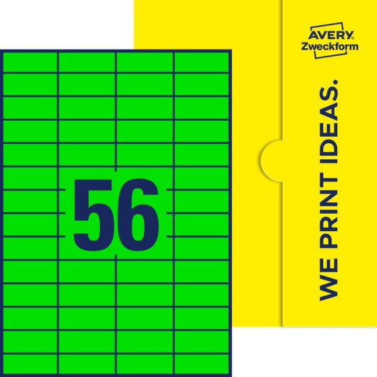 56 stk. etiketter per ark