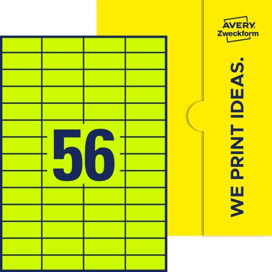 56 stk. etiketter per ark