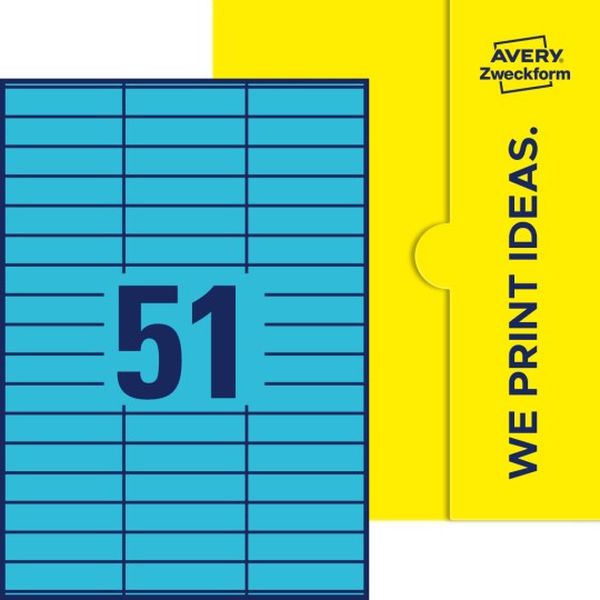 51stk. etiketter per ark