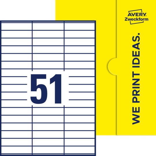 51stk. etiketter per ark