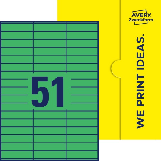 51stk. etiketter per ark