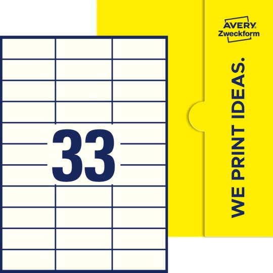 33 stk. etiketter per ark