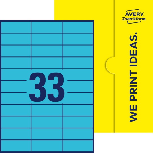 33 stk. etiketter per ark