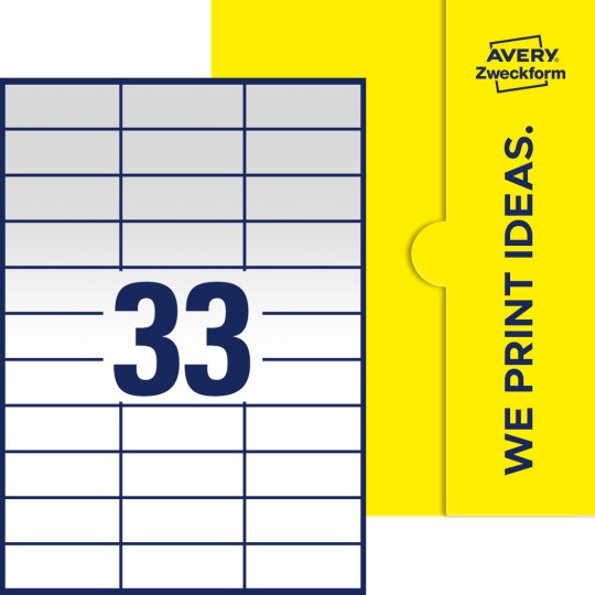 33 stk. etiketter per ark