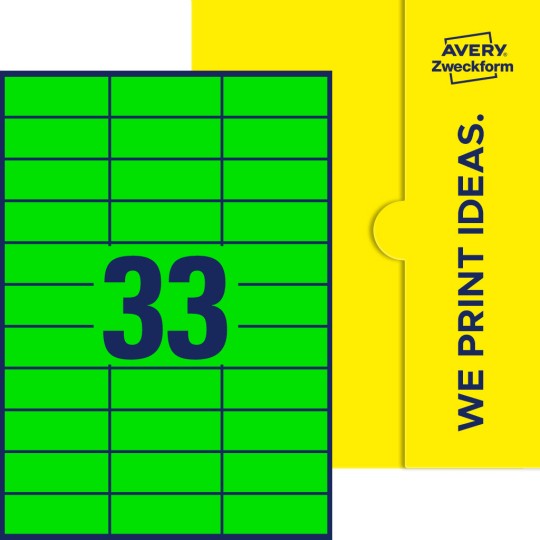 33 stk. etiketter per ark