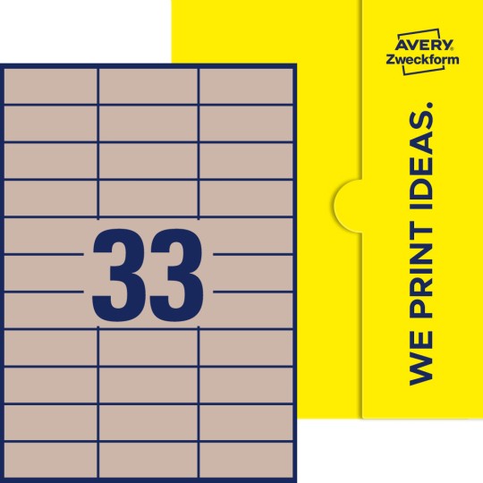 33 stk. etiketter per ark