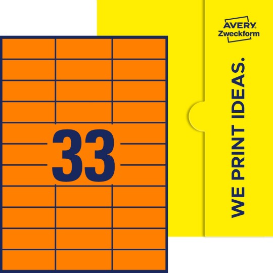 33 stk. etiketter per ark