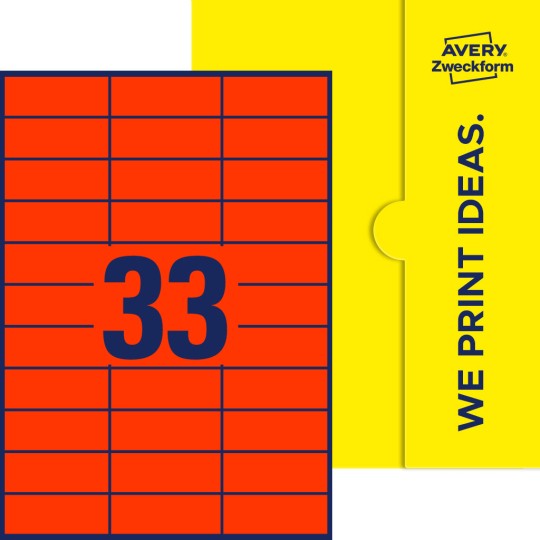 33 stk. etiketter per ark