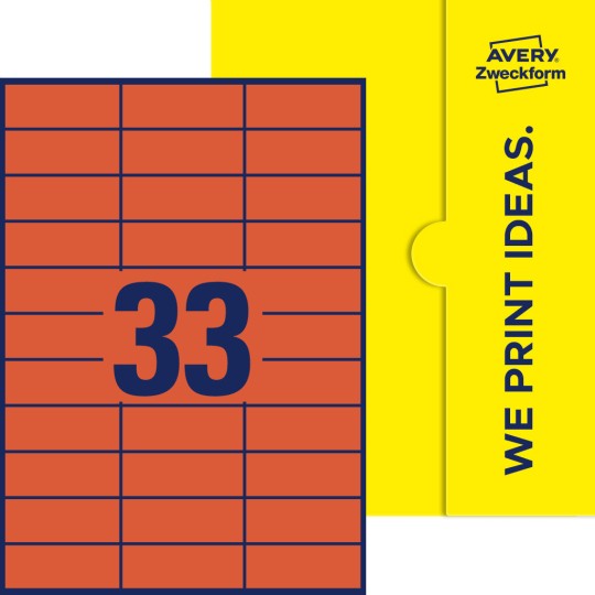 33 stk. etiketter per ark