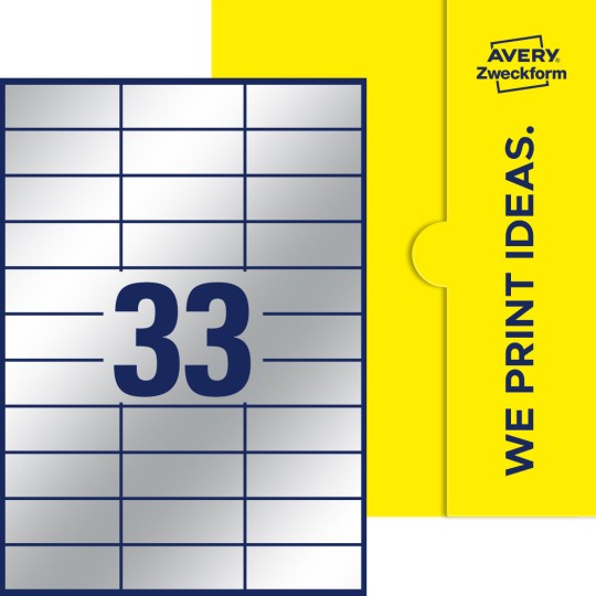 33 stk. etiketter per ark