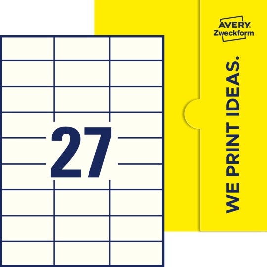 27 stk. etiketter per ark