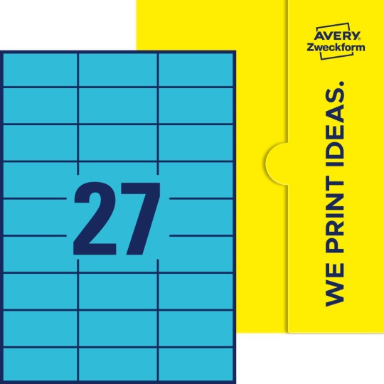 27 stk. etiketter per ark