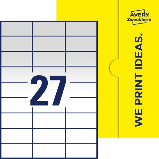 27 stk. etiketter per ark