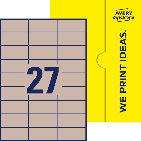 27 stk. etiketter per ark