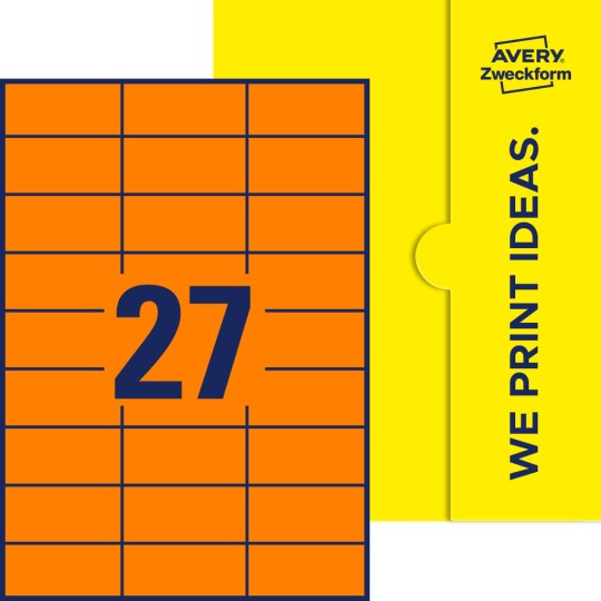 27 stk. etiketter per ark