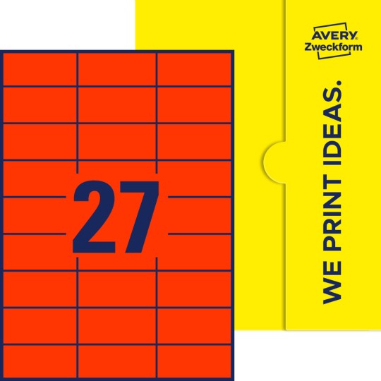 27 stk. etiketter per ark