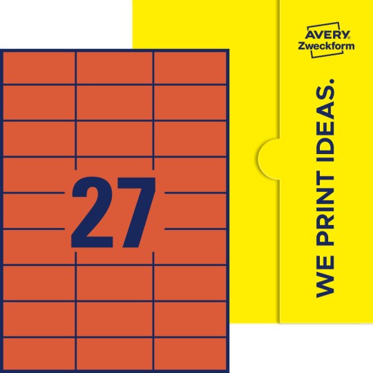 27 stk. etiketter per ark