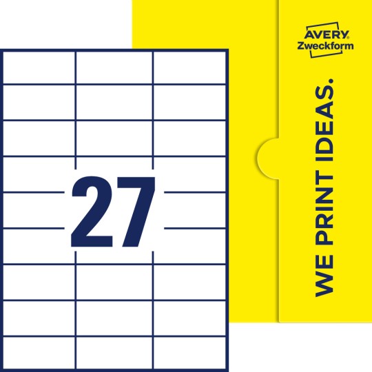 27 stk. etiketter per ark