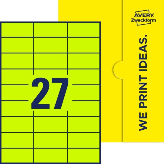 27 stk. etiketter per ark