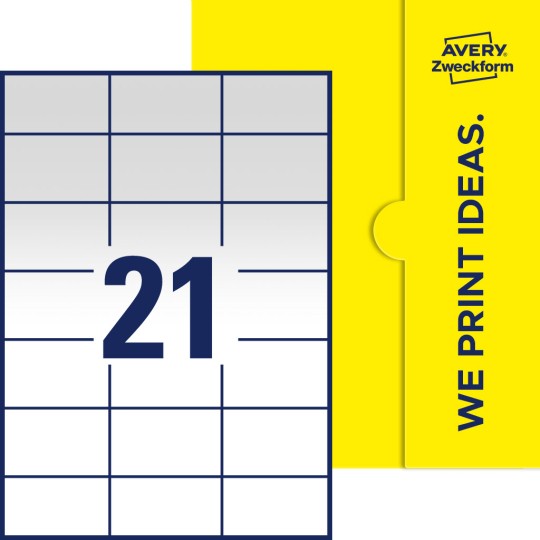 21 stk. etiketter per ark