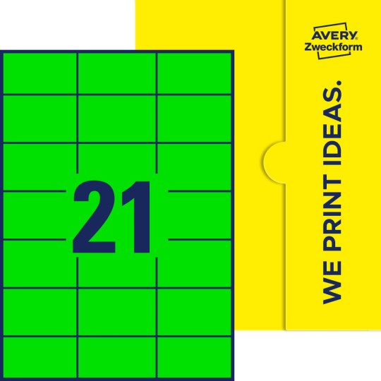 21 stk. etiketter per ark