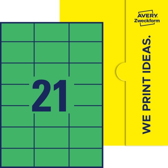 21 stk. etiketter per ark