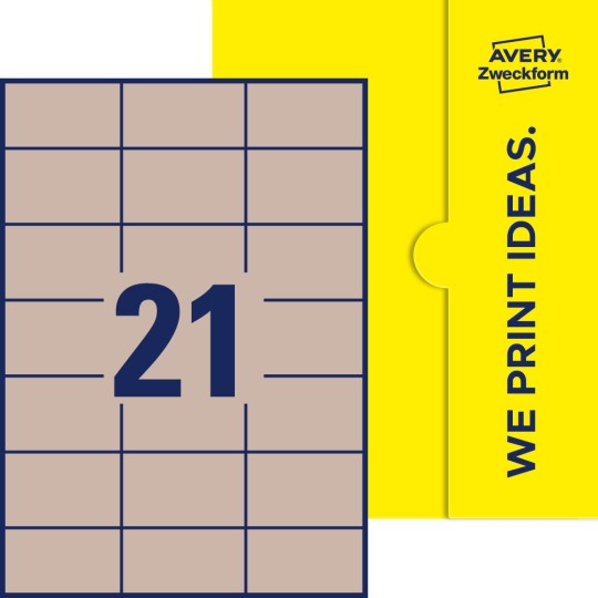 21 stk. etiketter per ark