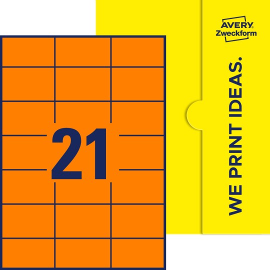 21 stk. etiketter per ark