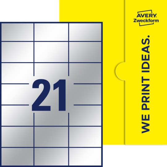21 stk. etiketter per ark