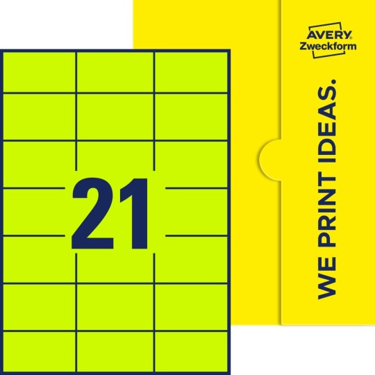 21 stk. etiketter per ark