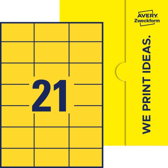 21 stk. etiketter per ark