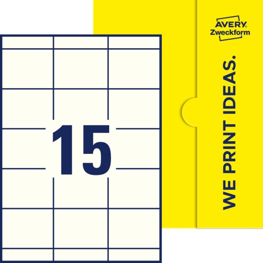 15 stk. etiketter per ark