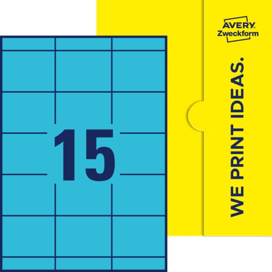 15 stk. etiketter per ark