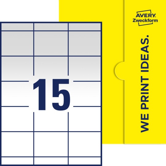 15 stk. etiketter per ark