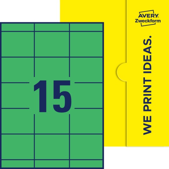 15 stk. etiketter per ark