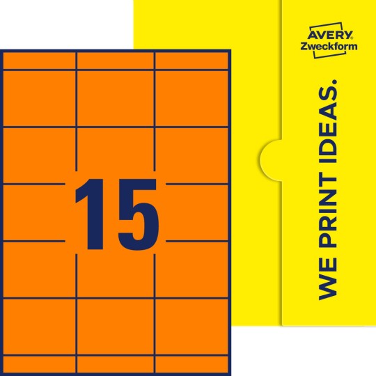 15 stk. etiketter per ark