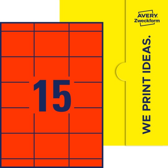 15 stk. etiketter per ark