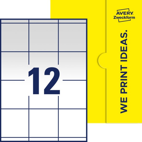 12 stk. etiketter per ark
