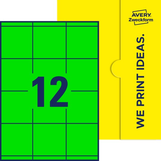 12 stk. etiketter per ark