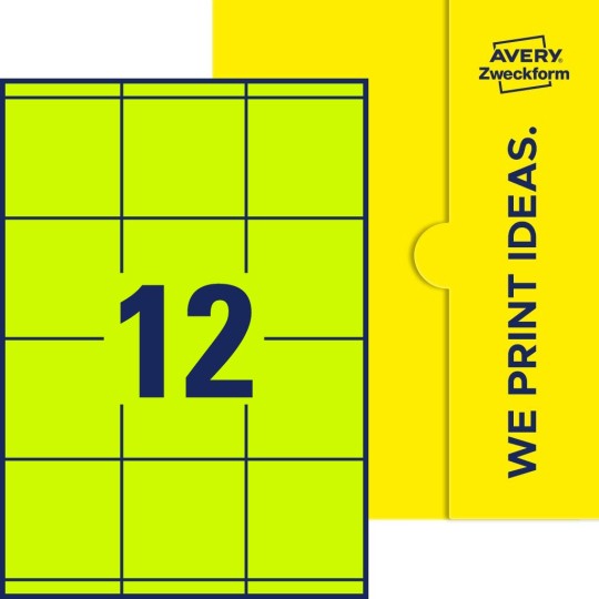 12 stk. etiketter per ark
