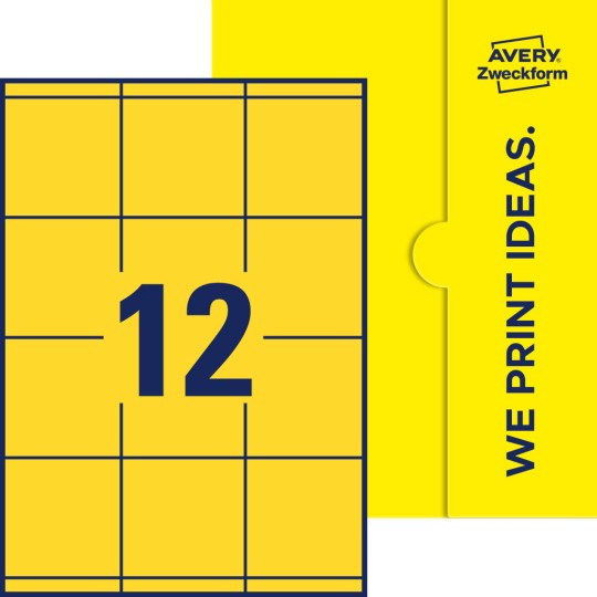 12 stk. etiketter per ark