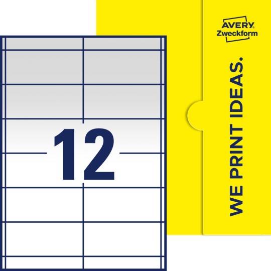 12 stk. etiketter per ark